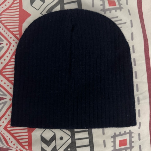 Classic Navy Blue Ribbed Beanie - Picture 2 of 2